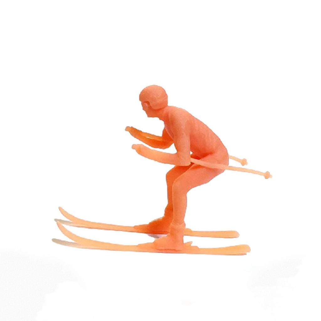 DIY Miniatures Garden Decoration Skiing Figures Resin Doll Model for Desk