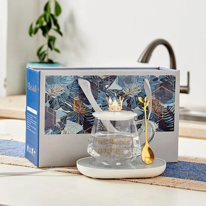 Ceramic 55° Temperature-Control Mug Set with Lid & Gift Box