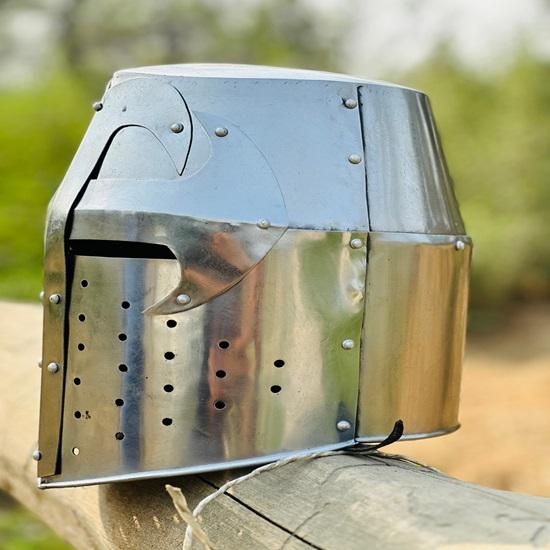 Templar Helmet Medieval Crusader Helmet Templar Knight Helmet Silver Finish