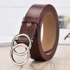 Round Belt Woman Gold Buckle Black Leather Belts for Women Jeans Fashion Ladies Waist Ceinture Femme Waistband