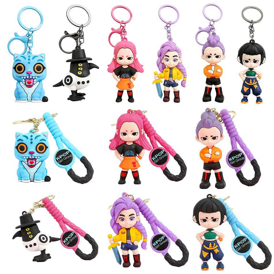 Kpop Devil Hunter Keychain, Tiger Character PVC Figure Keychain, Cute Harajuku Style Key Ring for Kids & Fans ChristmasGift