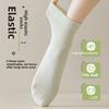 5 Pairs of Solid Color Female Absorbent Breathable Anti Pilling Midtube Boneless Socks
