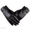 Leather Full Finger Gloves Winter Warm Gloves with Fleece Lining Touchscreen Driving Riding Gloves for Outdoor Sport