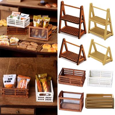 Holzpuppenhaus Aufbewahrungsbox Puppenhausmöbel Blumenständer Puppenhausdekoration