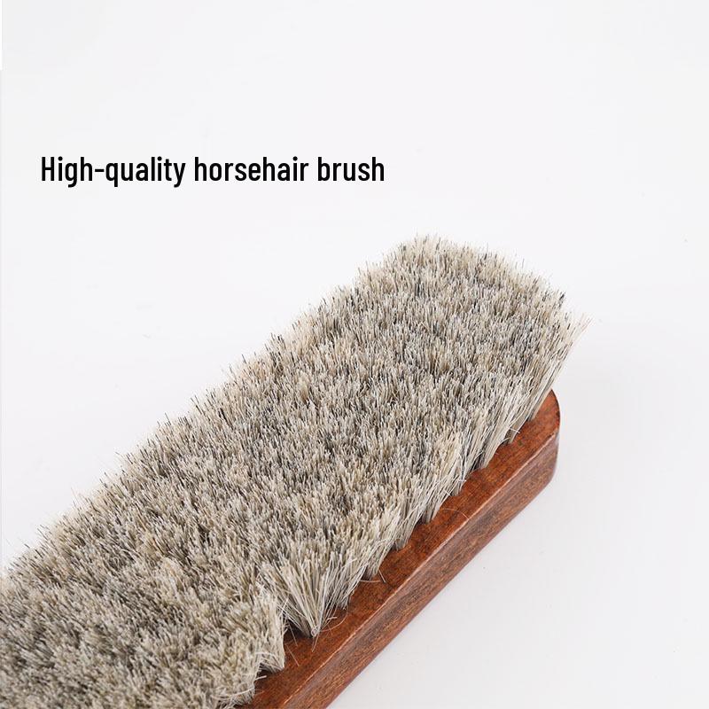 Beech Wood Horsehair Shoe Brush for Leather and Suede - Available in Large and Small Sizes