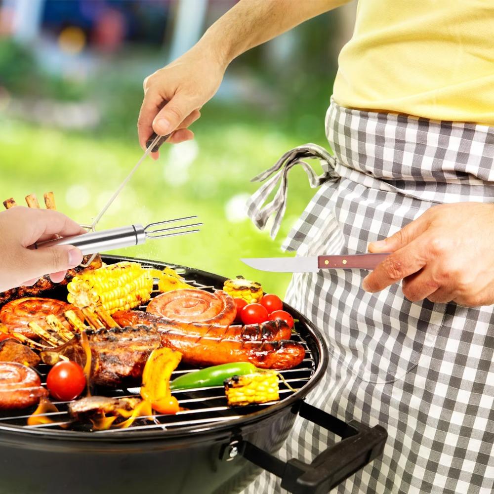 5pcs 3 Prong Corn Forks Set Reusable Roast Holder Barbecue Accessory Grilled Sausage Prod  Grill