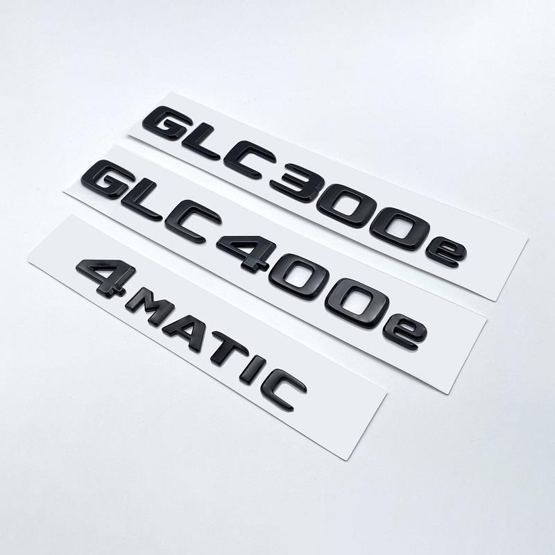 HVYWS1 3D chromuotos juodos raidės GLC300de GLC300e GLC350e GLC400e 4Matic emblema Mercedes Benz GLC X253 automobilio bagažinės logotipui lipdukas