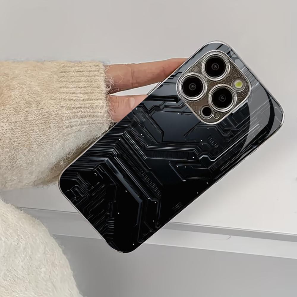 Mechanical feeling fashion phone cases carcasa Smartphone Glass Phone Case for iPhone 17 16 15 14 13 12 11pm Pro Plus fundas