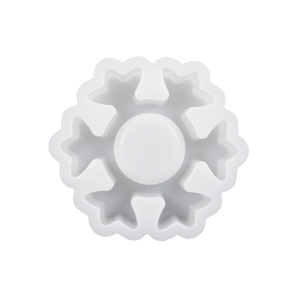1/4x Snowflake Candle Holder Silicone Mold Tree Shape Tealight Holder Epoxy Mold Candlestick Resin Mold Christmas Decors