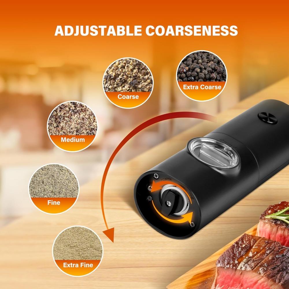 Salt And Pepper Grinder One-Hand Adjustable Coarseness Refillable Grinder Pepper Kitchen Barbecue Seasoning Tool