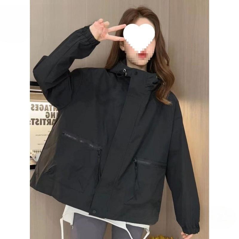 Lässige Damen-Windjacke mit Kapuze für Frühling & Herbst 2025