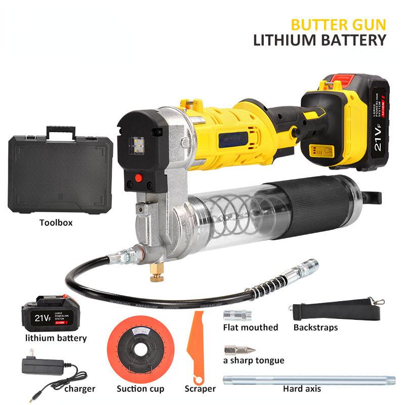 Rechargeable Electric Grease Gun Automatic Lithium Battery High Pressure Oil Injector Portable Lube Oil Tool