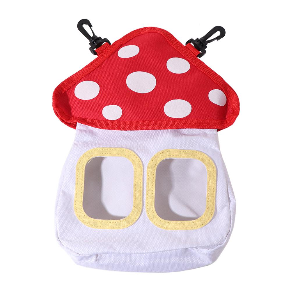 

Mushroom Shaped Rabbit Hay Bag Oxford Cloth Hanging Hay Storage Bag Cute Large Capacity Rabbit Feeding Bag Small Animals червоний