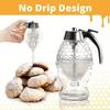 Honey Dispenser No Drip - 8oz Plastic Beehive Shape Syrup Dispenser with Stand - Leak-Proof Honey Jar Pot with Trigger for Easy Pouring