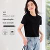 Damen T-Shirt im koreanischen Stil, Rundhalsausschnitt, Kurzarm