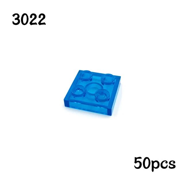 50PCS MOC Assemble Particles 3022 Thin Plate 2x2 Dots Building Blocks 2*2 Figures Bricks DIY Educational Creative Toy for Kids