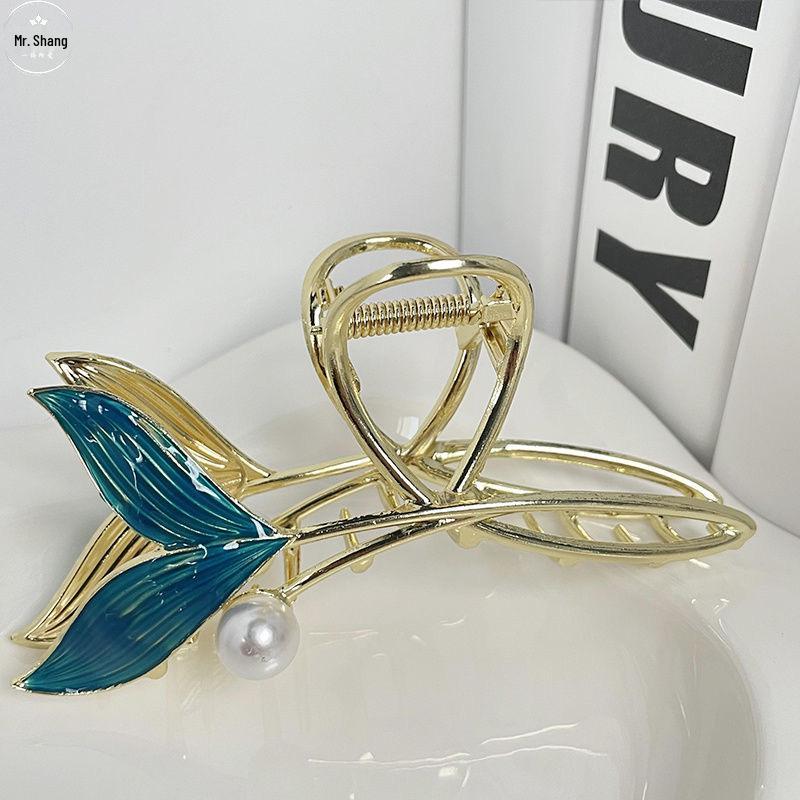 Elegant Tulip & Lily Hair Clip - Large Fairy Claw for Stylish Back-of-Head Design