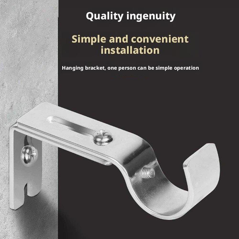 2/4pcs Wall-mounted Curtain Rod Support Extendable Metal Roman Pole Bracket Universal Adjustable Hanging Hooks