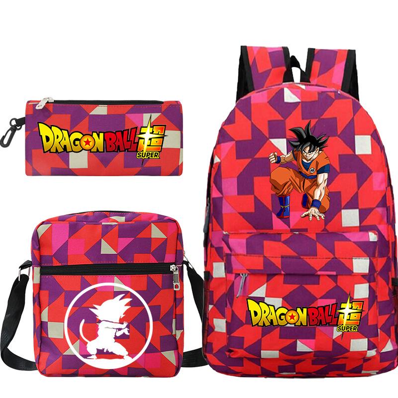 Dragon ball dragon ball three-piece set animation periphery new pencil case set leisure student backpack