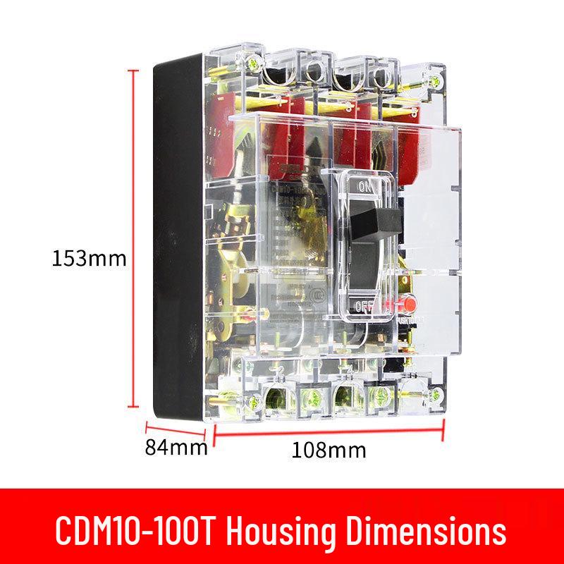 Delixi CDM10 380V Three-Phase Transparent Circuit Breaker Air Switch