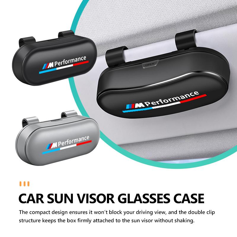 BROB8 Car Interior Universal Sun Visor Sunglasses Storage Glasses Box For BMW Performance Alpina iX7 X1 X2 M3 M6 X3 X4 X5 X6 E62