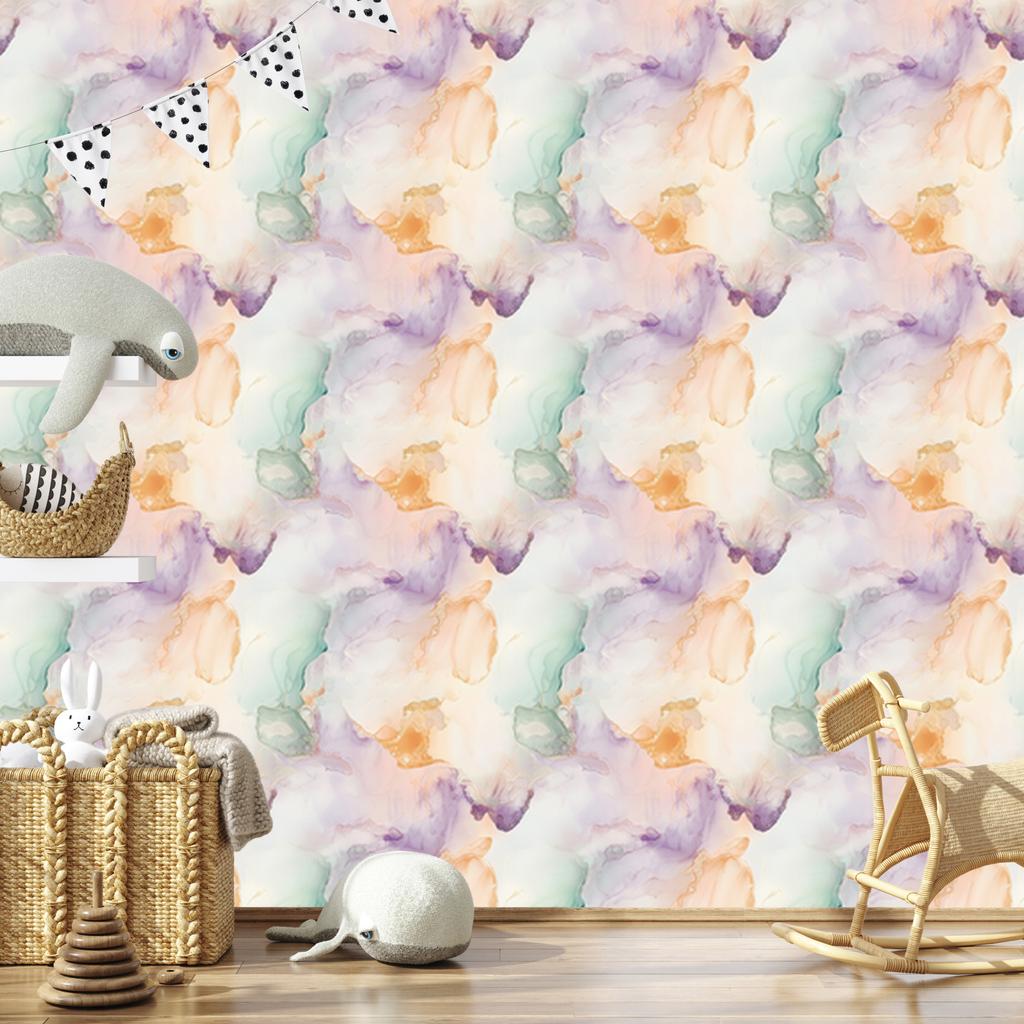 Ink Wallpaper Light Gray, Cream, and White for Living Room and Bedroom 50x1000