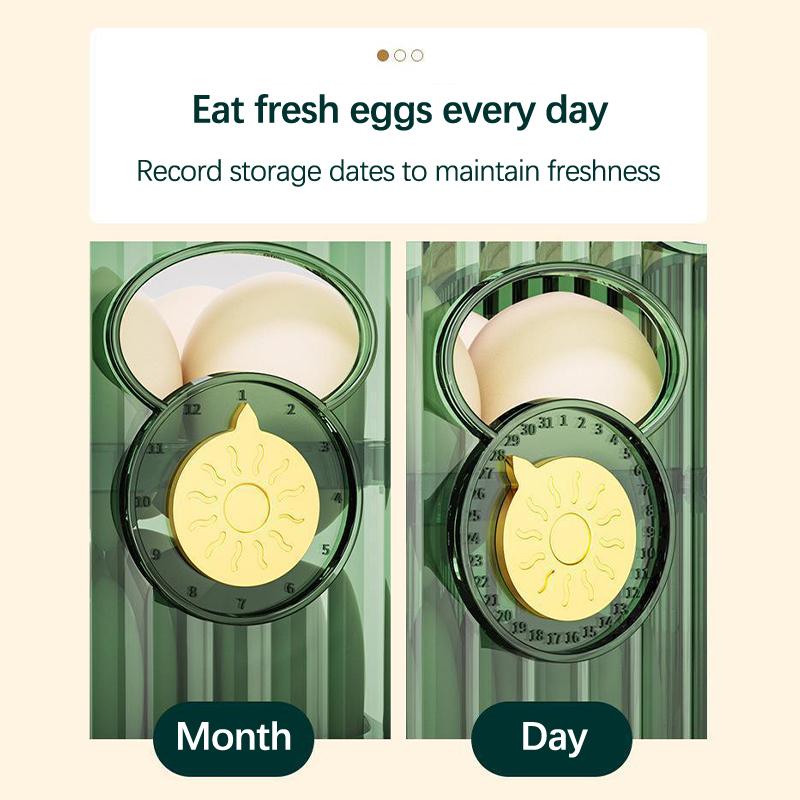 Organizator de ouă cu rabat automat, suport pentru ouă cu 3 niveluri, 30 de bucăți, recipient pentru depozitarea ouălor pentru ușa laterală a frigiderului sau blat
