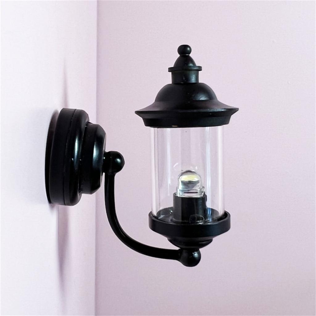 Maßstab 1/12 Vintage Wandlampe Miniatur Metall LED Beleuchtung Für Puppenhauszubehör