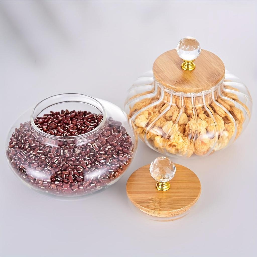 1 pieza Tarro de vidrio con sello, Contenedor de almacenamiento de cocina redondo multiusos, Conservador de alimentos reutilizable con tapa abatible para caramelos, cereales, snacks, pepinillos-Solo lavar a mano