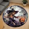 1pc Witch Halloween Round Chair Mat Office Area Rug - Non-Slip, Floor Mat for Office, Bedroom, Ideal Home Decor Gift C0112022