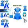 Kinder Zombies Cosplay Kostüm Halloween Kleid Umhang Perücke Tasche Mädchen Outfit Geschenk
