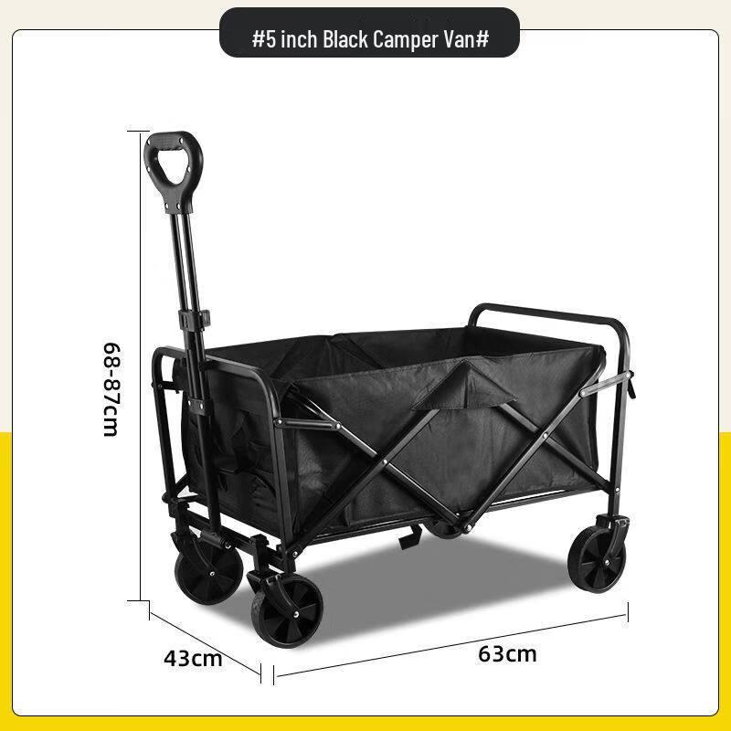 Multi-functional Camping Cart with Sun Shade and Adjustable Table