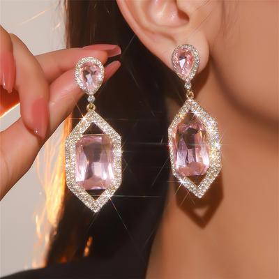 Temperament Kolorowe szklane kolczyki z kryształkami Spersonalizowane przesadzone kolczyki Modne kolczyki Kolczyki damskie