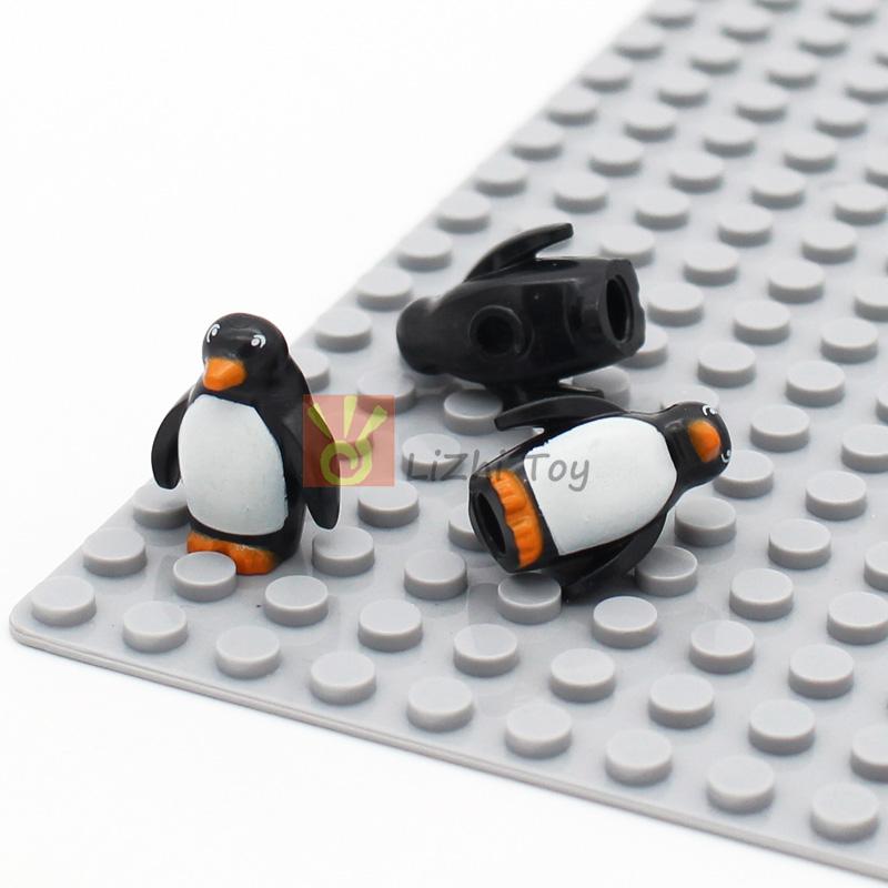 MOC Animal Figure Brick Building Blocks Pet Zoo Dog Penguin Cat Clown Fish Bird Bear Bat Squirrel Owl DIY Model Toys Girls Kids
