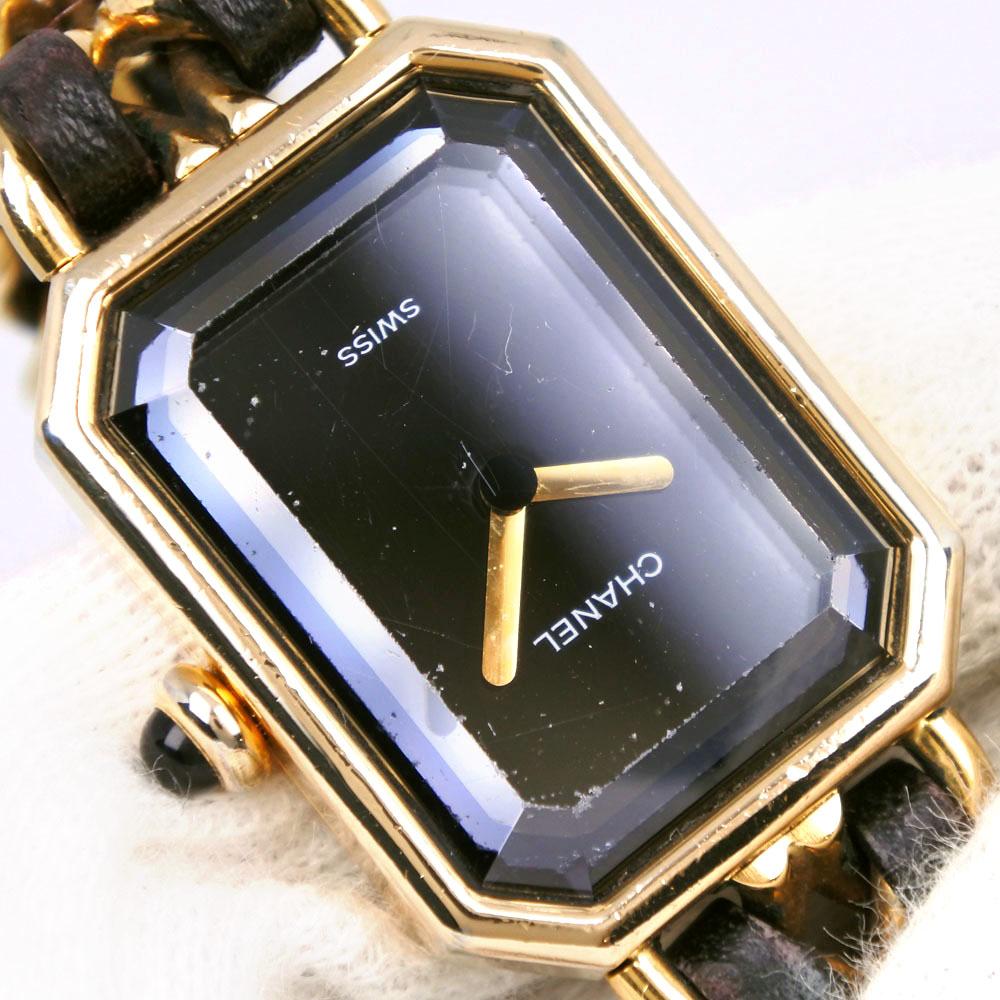 CHANEL Premiere L Watches H0001 Black / gold blackDial Plated Gold/leather Quartz Analog display Women Used