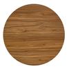 Round side table, Modern coffee table with walnut surface and black metal frame, Sofa table for living room, bedroom, balcony, office