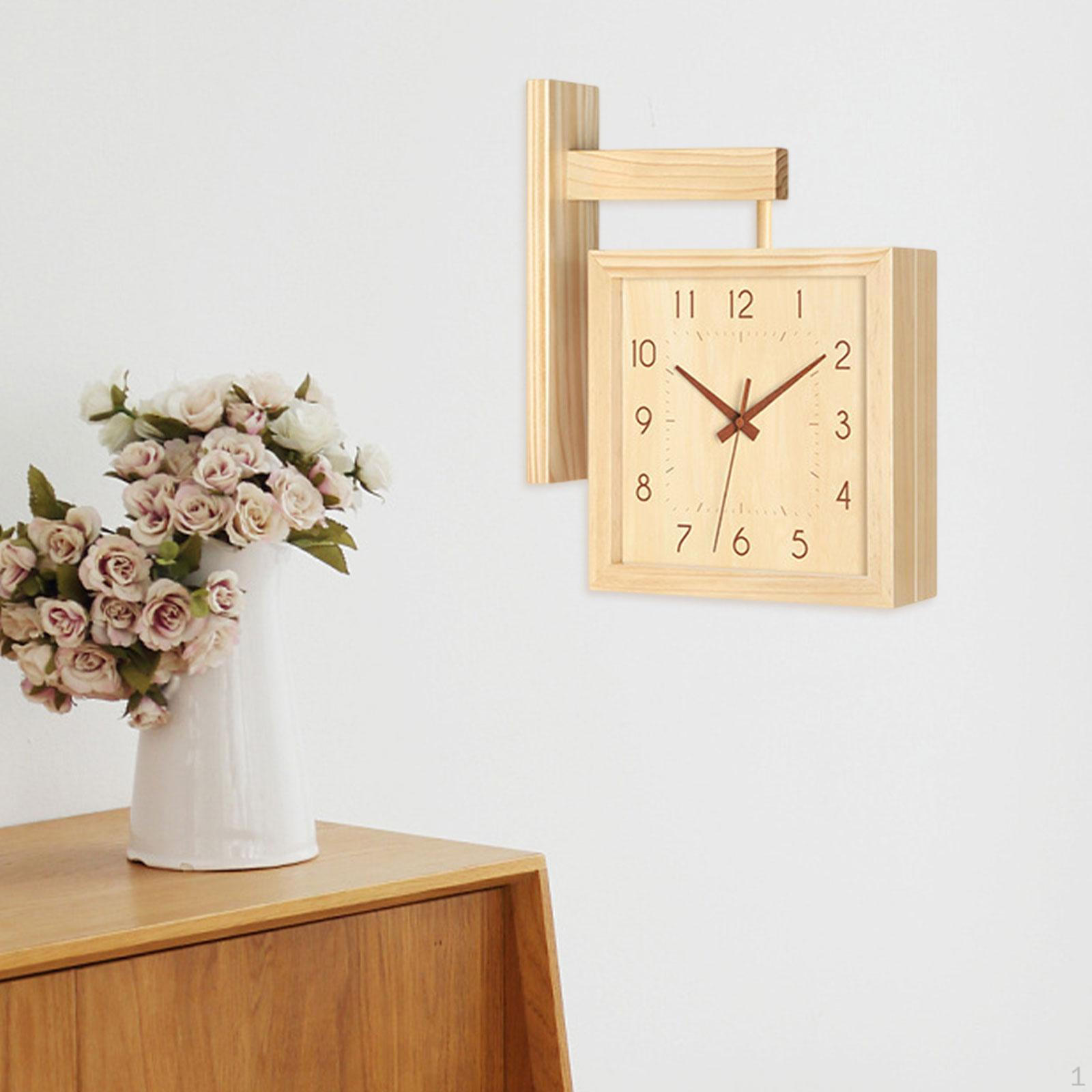 

Угловые настенные часы с двумя циферблатами, деревянный квадратный дизайн для кафе и ресторана Wood Color