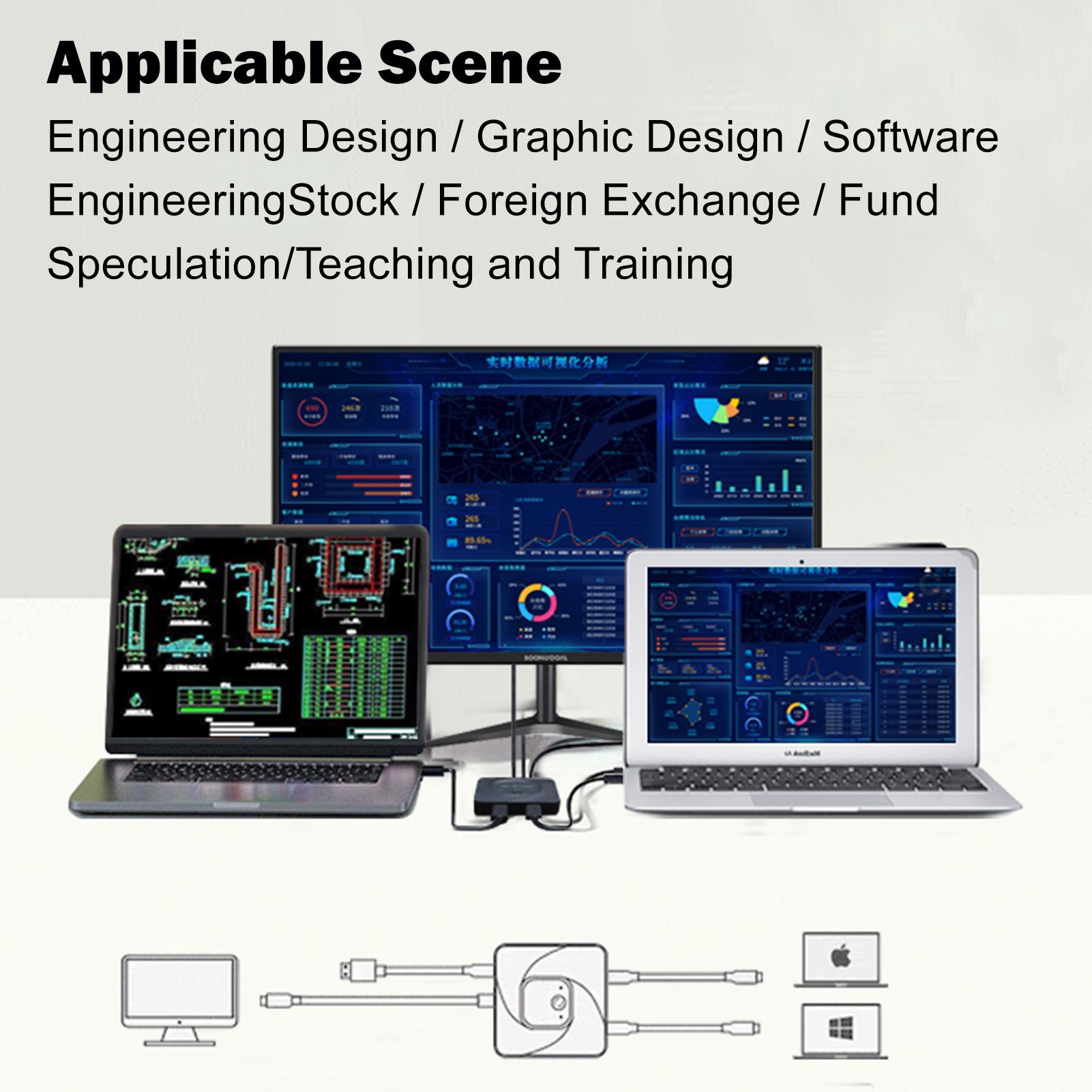 Двунаправленный переключатель USB-C Коммутатор USB C 2 компьютера KVM-переключатель USB — фото 4