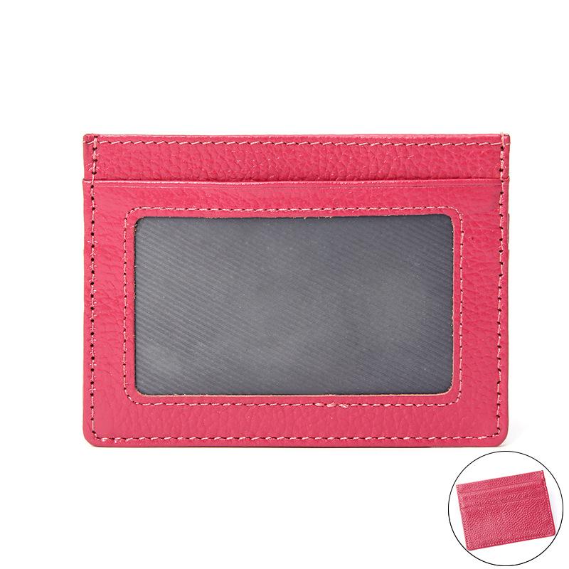 Portefeuille en cuir véritable pour permis de conduire et cartes – Porte-monnaie et cartes de crédit ultra-fin en cuir de vache