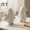 Holiday Tabletop Decor 3D Printed Santa Claus Figure for DIY Painting, Christmas Festive Room Ornament Ornament, White Resin Figurine Desk Shelf