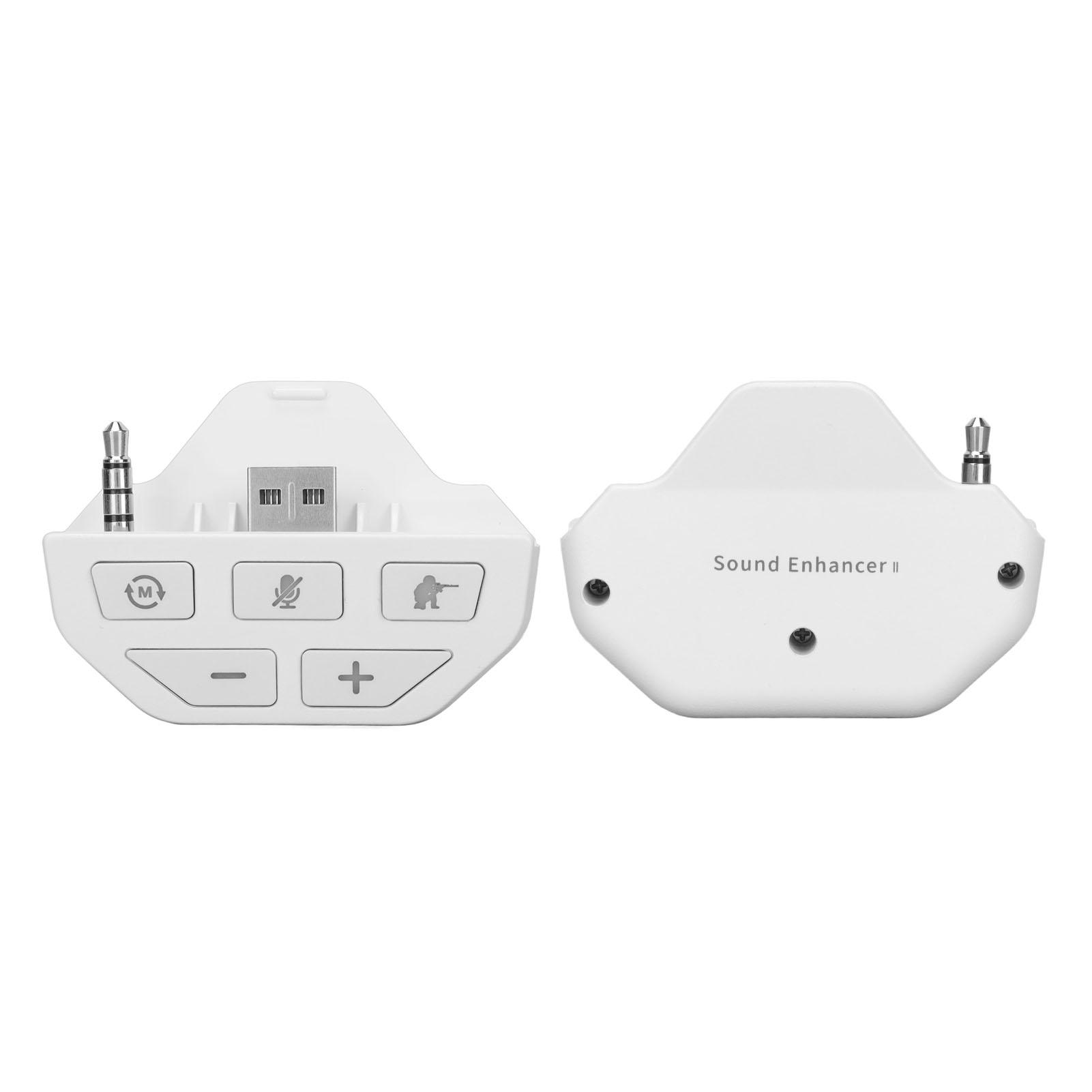 

For Xbox One Controller Sound Enhancer Stereo Headphone Adapter with 4 EQ Sound Modes and Detection Mode White