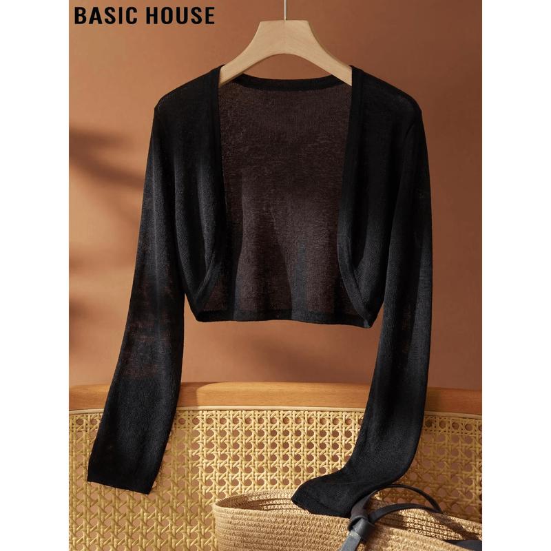 Basic House Women s 100% Tencel Knit Sun Protection Cardigan M