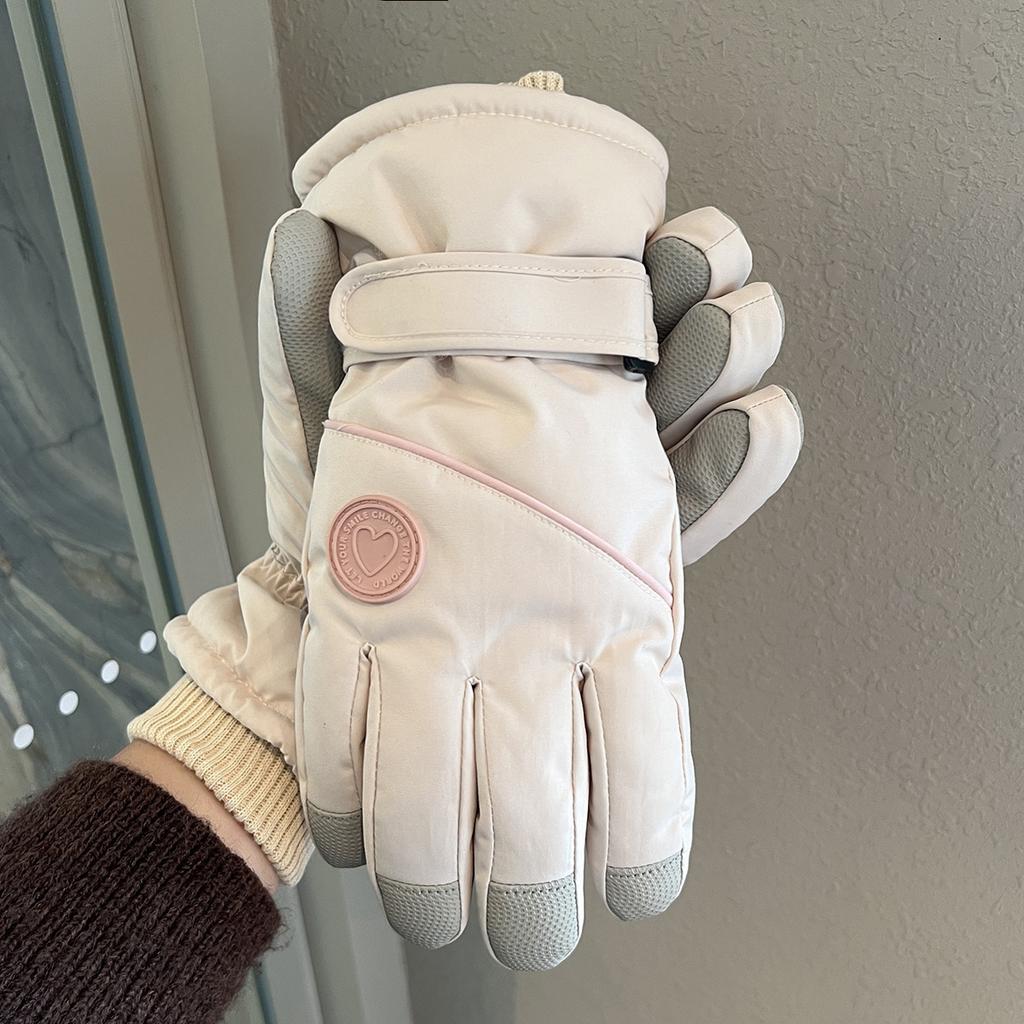 Skihandschuhe Winter Damen Vollhand Touchscreen 2025 Neu Samtverdickt Warm Kalt Outdoor Fahren Fünf Finger Tide