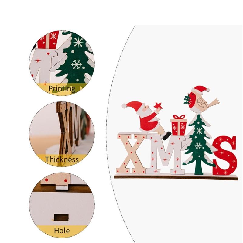 Natürliches Holz Weihnachtsalphabet Display Handgefertigte Feiertagsdekoration Für Wohnzimmer Schreibtisch Oder Regal Dekoration