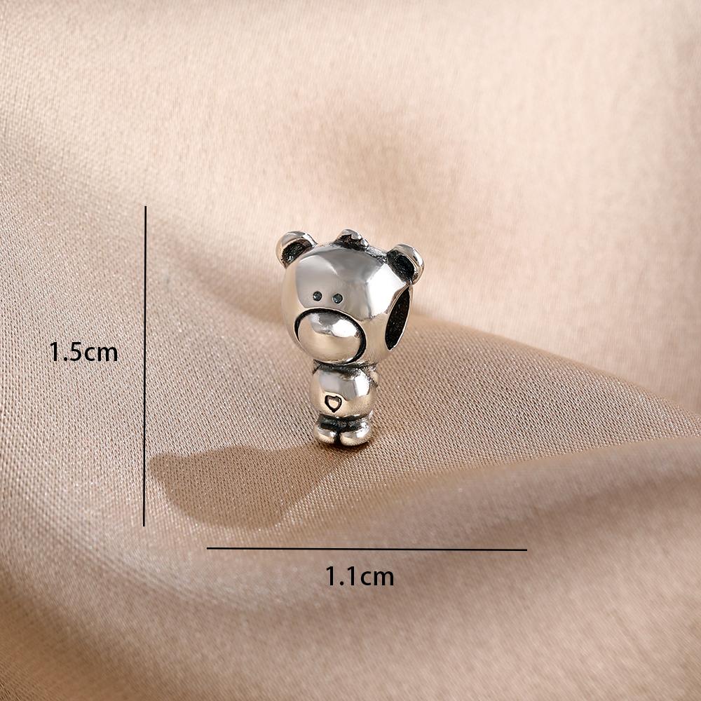New 925 Silver Puppy Panda Bee Hedgehog Pendant, Suitable for European Bracelet DIY Exquisite Jewelry