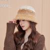 New warm ear protection bucket hat women's plush gradual change color matching basin hat autumn and winter wool knitted versatile bucket hat