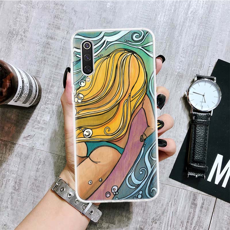 Surfbrett Surfen Kunst Surf-Mädchen Sommer Handyhülle Für Xiaomi Redmi Note 10 9 8 11 Pro 11T 11S 10S 9S 9A 9C 9T 8T 8A 7 7A 5 Kunst