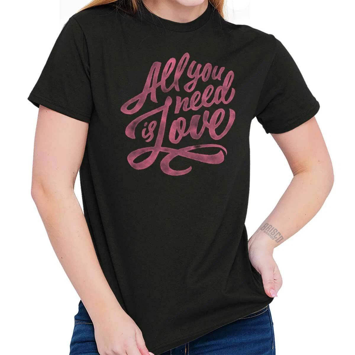 All You Need Is Love Cute Valentine s Day Womens Graphic Crewneck T Shirt Tee XL