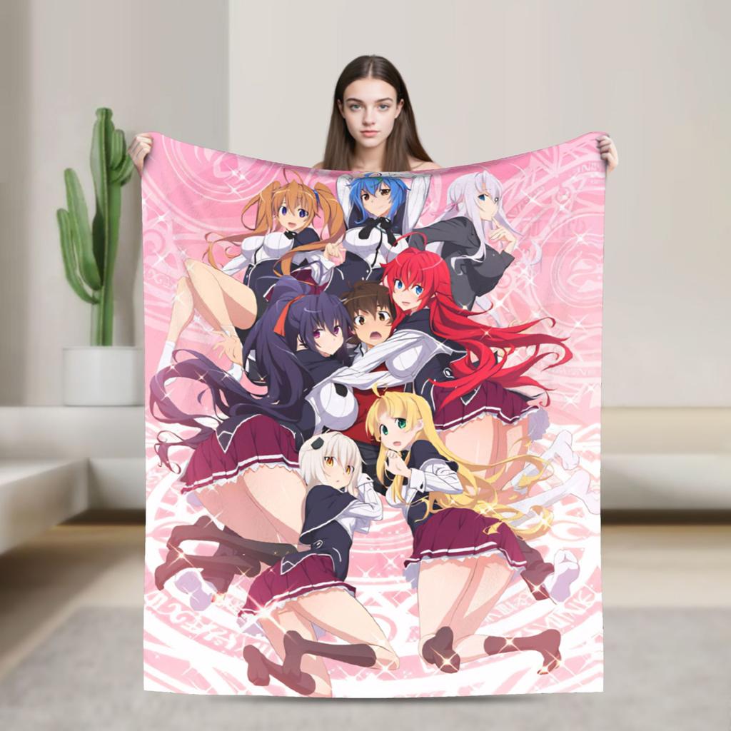Superweiche Decken Dekorative High School DxD Überwurfdecke Anime Flanelldecke für Wohnzimmer Lustige Sofa-Bettdecke