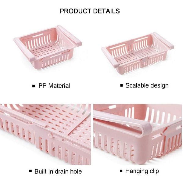 4 Pcs/set Creative Fridge Layer Storage Rack Refrigerator Partition Sliding Drawer Food Crisper Holder Fresh-keeping Layered Organizers Drawer (4